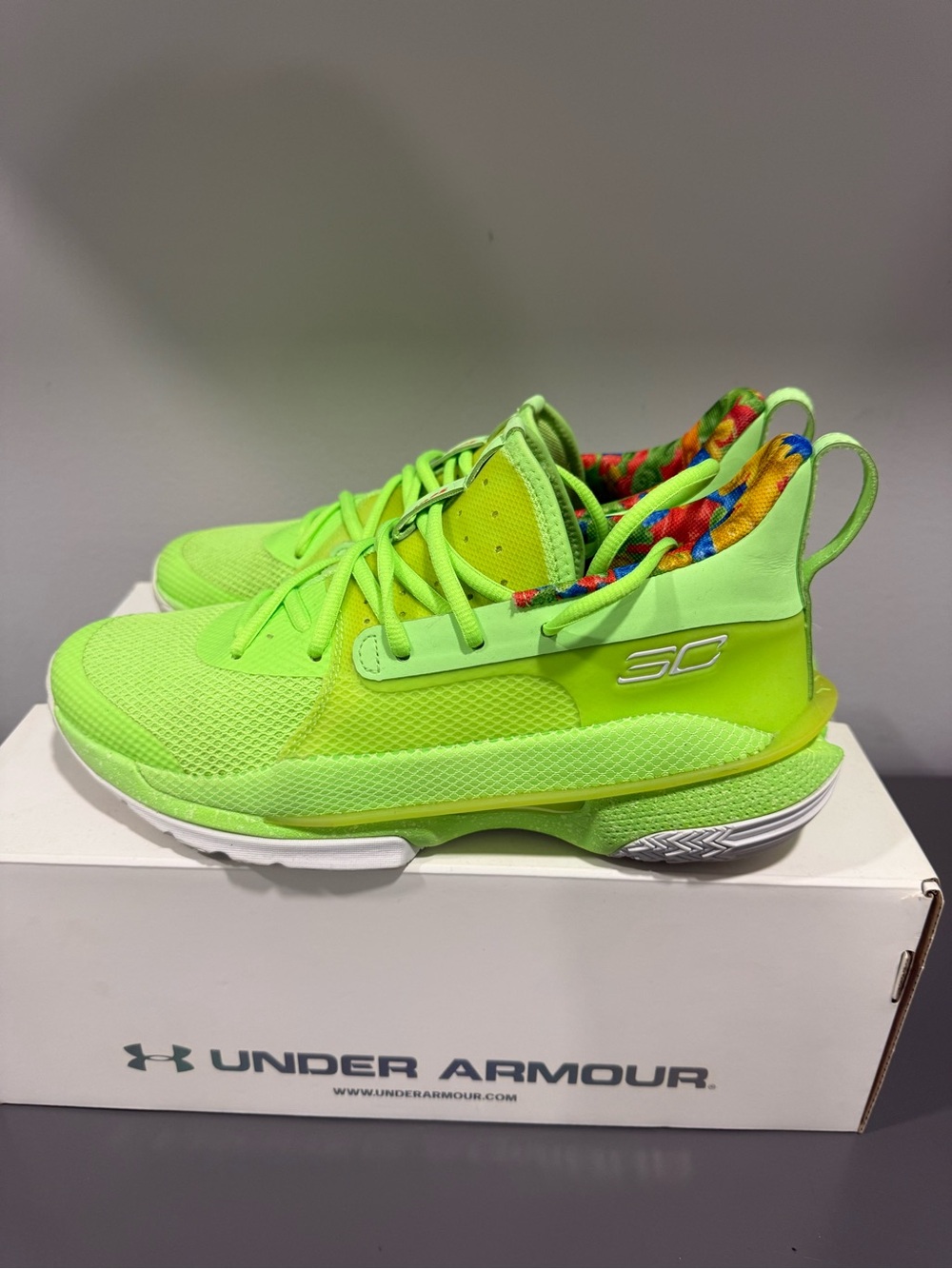 Under Armour Neon Lime Kids' Athletic Basketball Shoes